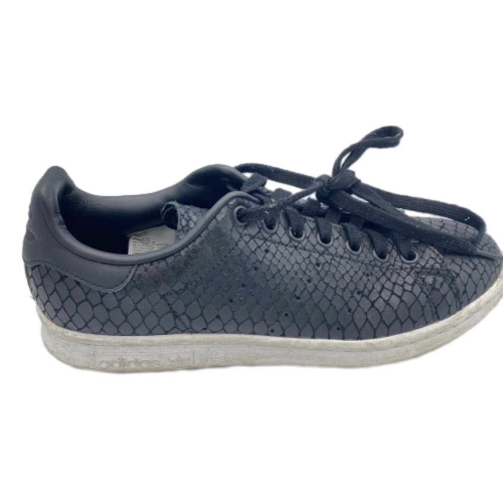 Adidas Stan Smith S75137 Men's US 8.5 Sneakers Black Snakeskin Look Athletic